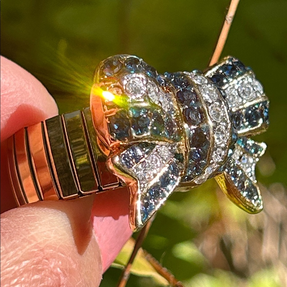 Juicy Couture Bow Rhinestones Adjustable Ring